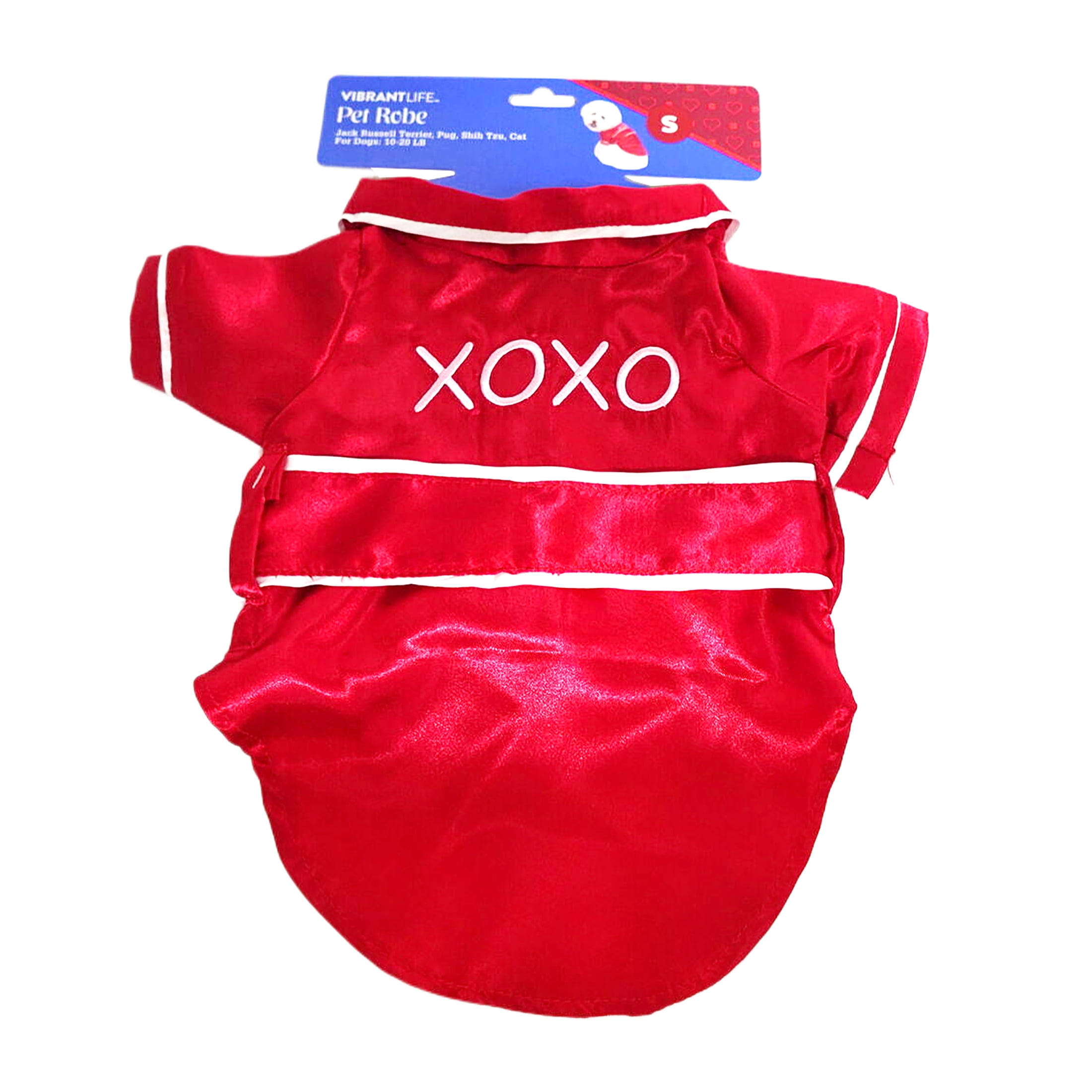 Vibrant Life Valentine's Day Pet Robe, XOXO, Red, Small