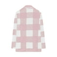 thumbnail image 5 of DPTALR Women's Long Sleeve Double-Breasted Flannel Fleece Coat,Solid Plaid,Slant Pockets,Pink,Size M, 5 of 9