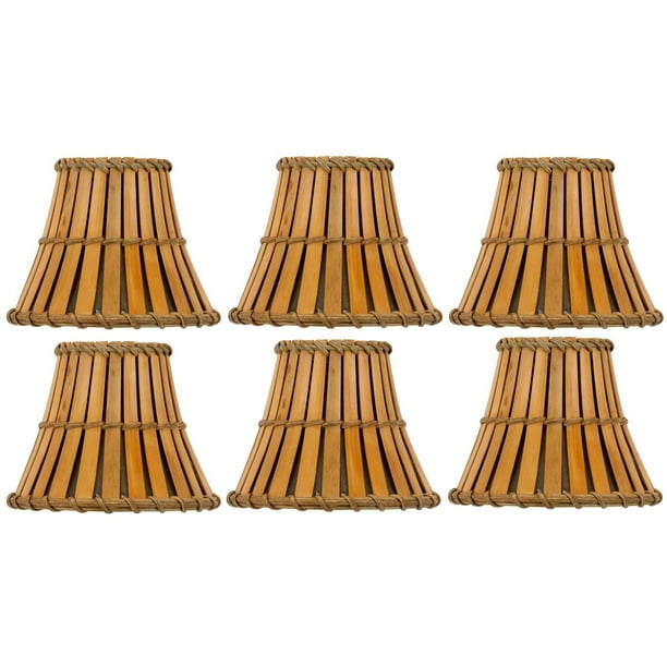 Bamboo Style 6 Inch Mini Clip On Chandelier Lamp Shades Set Of Com Bamboo Style 6 Inch Mini Clip On, Mini Clip Lamp Shades