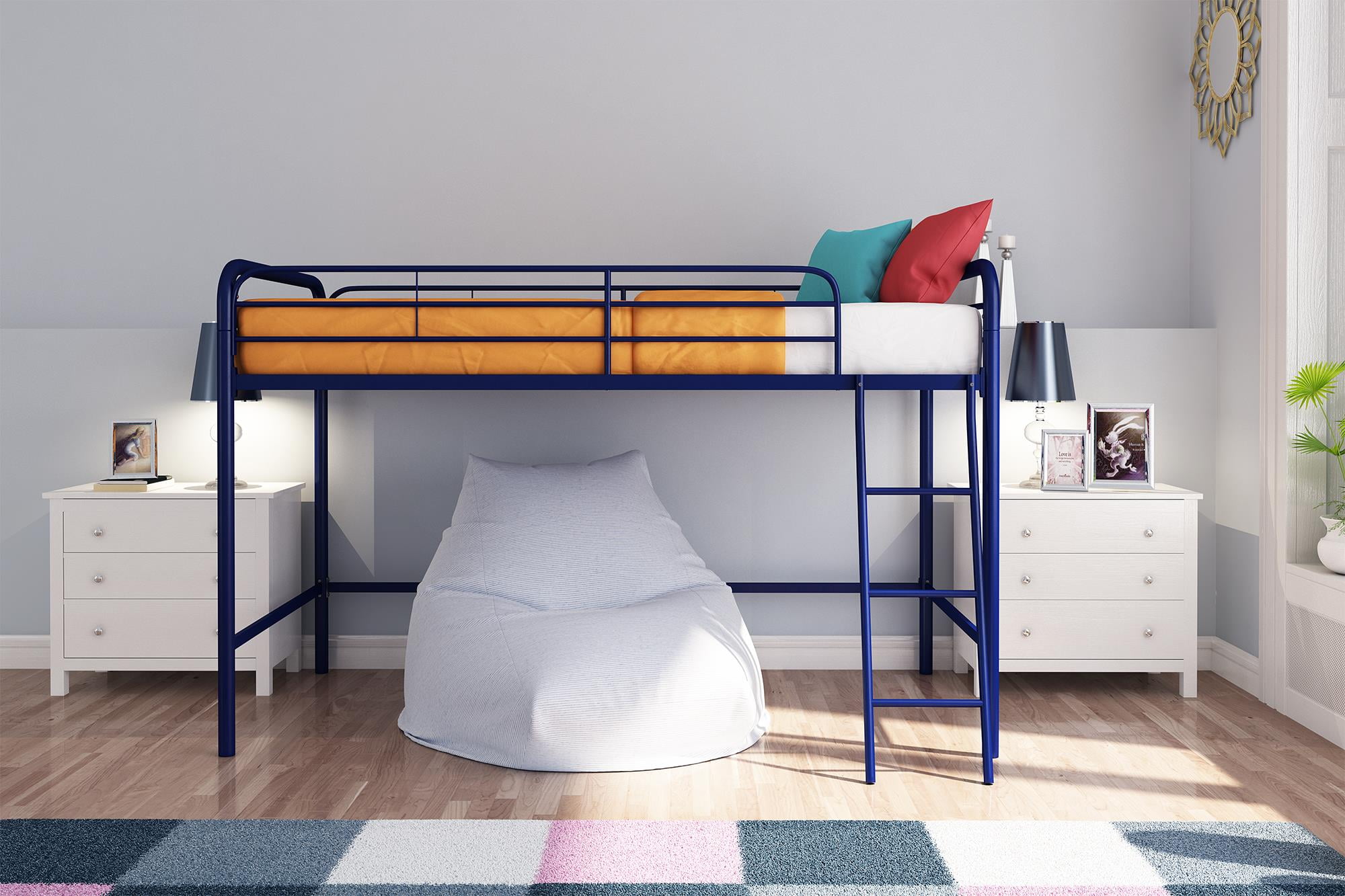 Dhp Junior Metal Loft Bed Twin Size Multiple Colors Com