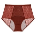 thumbnail image 2 of Tummy Control High Waist Period Panties for Women, Geometric Textured Menstrual Underwear with Extended Leak-Proof Gusset, Breathable Hygiene Briefs for Heavy Flow Ginger XS, 2 of 5