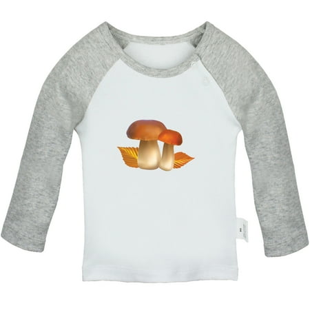 

Nature Pattern Mushroom T shirt For Baby Newborn Babies T-shirts Infant Tops 0-24M Kids Graphic Tees Clothing (Long Gray Raglan T-shirt 18-24 Months)