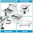 thumbnail image 3 of EVGTTI 4 Pack Chafing Dish Buffet Set Half Size 8Qt Stainless Steel Chafer Complete Set with Foldable Frame and Lid Catering Buffet Servers Food Warmer for Parties Banquet Wedding, 3 of 7