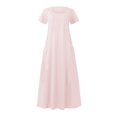thumbnail image 3 of WILLBEST Vestidos De Mujer Vestido De Lino Suelto Sin Mangas De Color Sólido Con Bolsillos Laterales, 3 of 3
