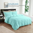 thumbnail image 2 of Aqua-Blue Twin/Twin-XL ( 68" x 90" ) Size 100% Cotton Duvet Set, 800 Thread Count, Stripe Pattern, 1-Piece Comforter Cover with Zipper Closure & 2-Pillow Shams– Hotel Quality, All-Season, 2 of 5