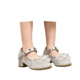 thumbnail image 5 of VeFlora Girls Dress Shoes, Glitter Princess Shoe, Flower Mary Jane Low Heels, Party Wedding Prom Footwear for Toddler Kids(Silver1/8-9 Years Little Child), 5 of 7