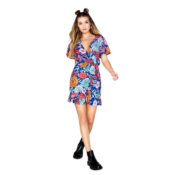 Girls On Film Womens Ford Mock Wrap Dress