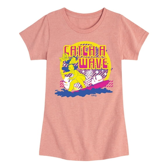 Disney - Lilo & Stitch - Catch A Wave - Toddler & Youth Girls Short Sleeve Graphic T-Shirt