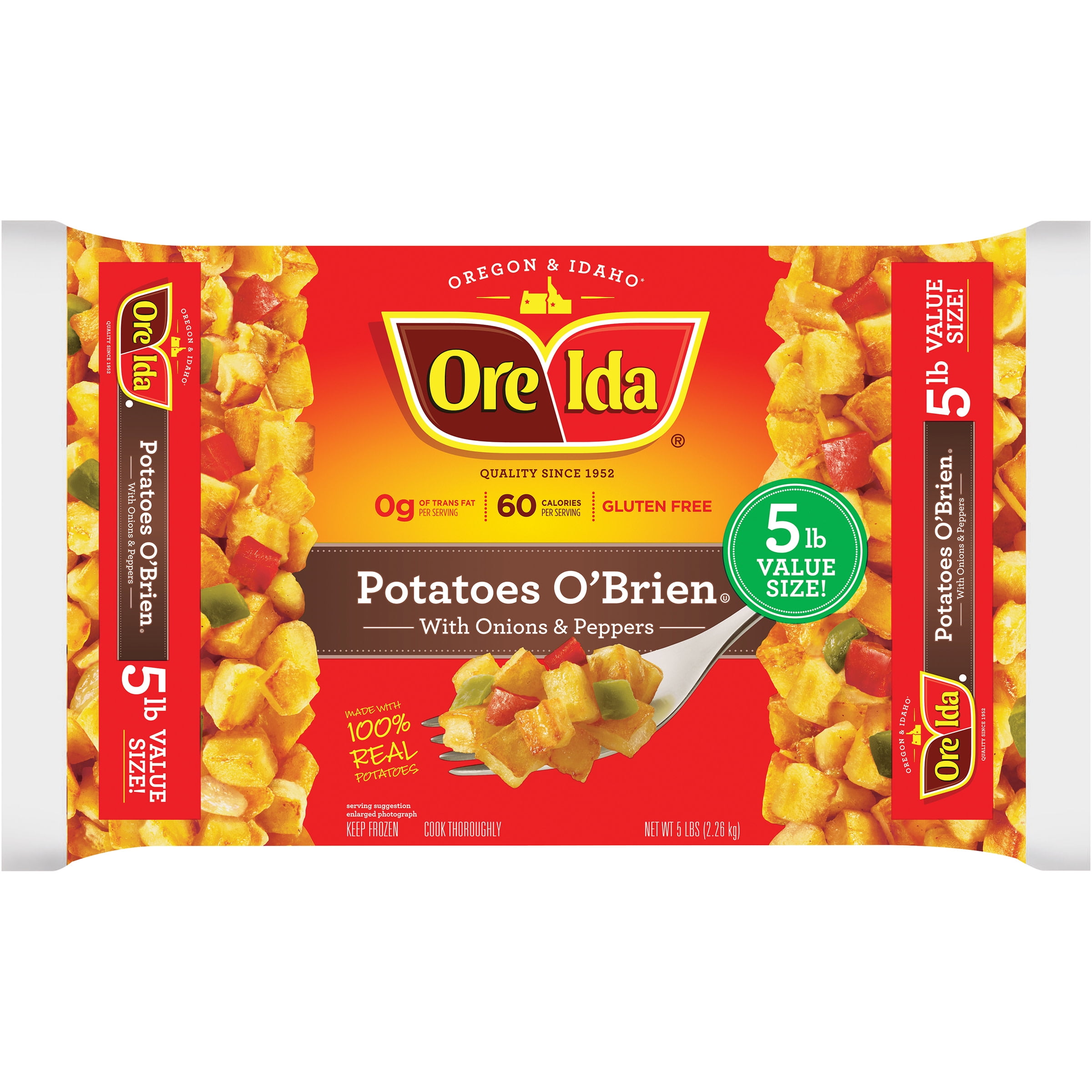 OreIda Potatoes O'Brien With Onions and Peppers, 5 lb Bag