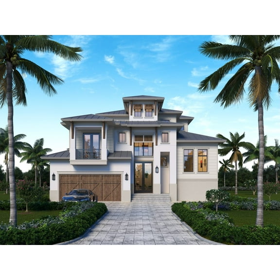 013-3700: Luxury Contemporary 4 Bed, 6 Bath Luxury Home Plan, 3700 Sq Ft: Full Blueprints with License to Build by Home Plan Marketplace - Lesuto