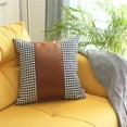 thumbnail image 1 of HomeRoots 399468 Black Houndstooth Faux Leather Strap Throw Pillow, Multi Color, 1 of 1