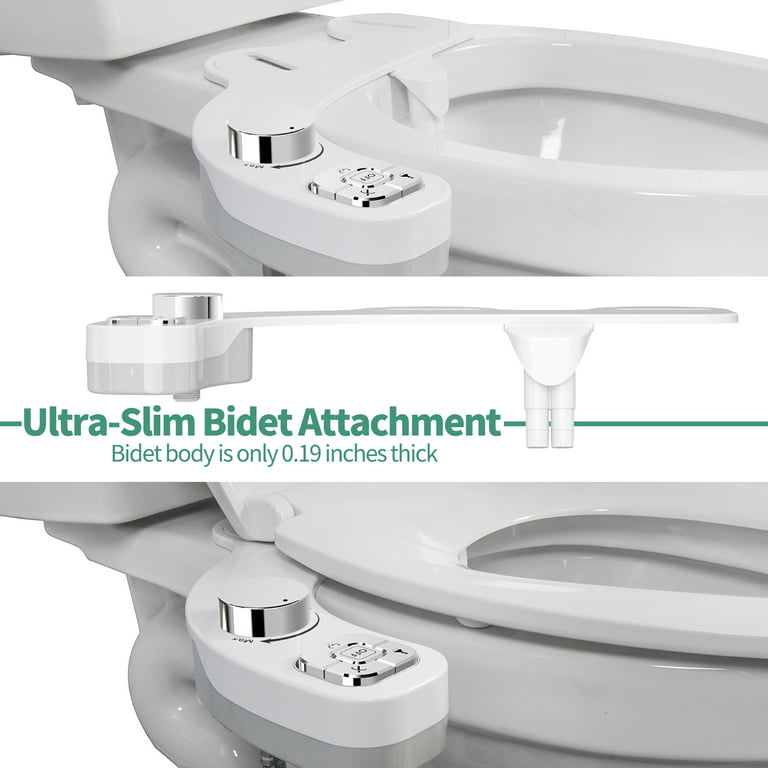 SAMODRA Non-Electric Bidet - Self Cleaning Dual Nozzle (Frontal and Rear  Wash) Fresh Water Bidet Toilet Seat Attachment with Independent Adjustable