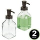 thumbnail image 2 of Dispensador de jabón líquido mDesign, vidrio cuadrado, 400 ml, paquete de 2, 2 of 9