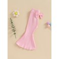 thumbnail image 5 of Bagilaanoe Toddler Baby Girl Flare Pants Ribbed Elastic Bell Bottoms 6M 12M 18M 24M 3T 4T Kids Fall Ruffle Trousers, 5 of 8