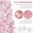 thumbnail image 5 of HOMCOM 7.5ft Prelit Snow Flocked Artificial Christmas Tree with Pencil Shape, Pine Realistic Branches, Warm White LED lights, Auto Open, Pink and White, 5 of 9