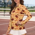 thumbnail image 3 of Yuyamidu Pumpkin Golf Shirt for Women Thanksgiving Turkey Golf Pullover Tennis Tops Lightweight Fall Long Sleeve Zip Up Outfits for Sports Size XS, 3 of 8