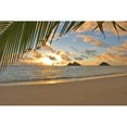 thumbnail image 2 of Hawaii  Oahu  Sunrise Over Mokulua Islands  Golden Light  Dramatic Sky And Ocean Poster Print, 2 of 2