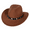 Khaki, variant on Western Cowboy Hat for Men Women Roll Up Felt Cowgirl Hat with Belt Buckle