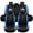 Black&Blue, variant on PU Leather Car Seat Cover Full Set 5-Seat Front&Rear Cushions Full Seat with Pillows or withut,Fit for Car SUV Truck Van Year Round Use