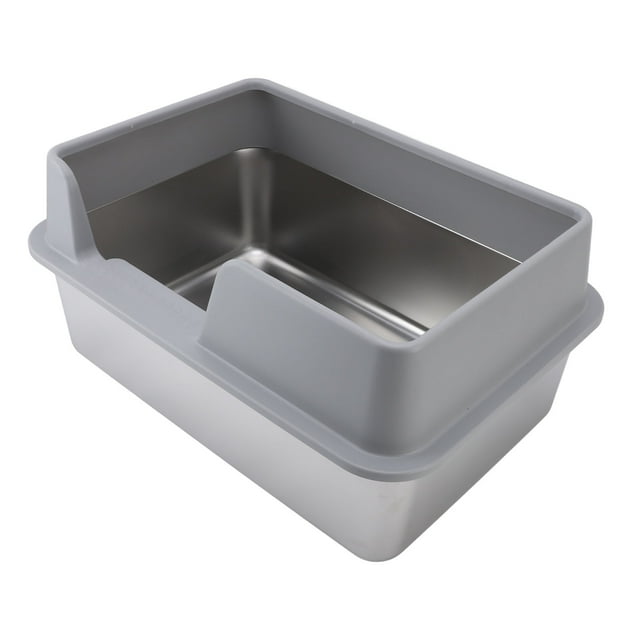 Cat Litter Box with High Enclosed Side,Stainless Steel Litter Box Stainless Steel Litter Box Enclosed Stainless Steel Large Cat Litter Box XL Litter Box for Multiple Cats