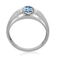 thumbnail image 3 of Mauli Jewels Engagement Rings for Men 0.76 Carat Exotic Mens Diamond And Oval Blue Topaz Ring prong 10K White Gold, 3 of 3