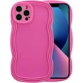 thumbnail image 2 of for iPhone 13 Pro Max Case 6.7 Inch Curly Wave Frame Phone Case Cute Design Color Aesthetic Phone Case Soft TPU Shockproof Protective Bumper Case Cover for Girls, Peachy, 2 of 7