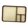 thumbnail image 3 of Catchall bandeja múltiples particiones cajones estuches gadget contenedor de almacenamiento elegante Beige marrón, 3 of 8