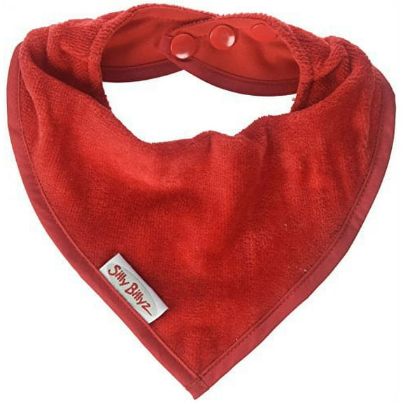 Silly Billyz Toweling Bandana Bib, Red