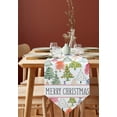 thumbnail image 4 of Table Runner Dresser Scarves Merry Christmas Seamless Tree Sketch Cotton Linen Burlap Table Cover Watercolor Pine on White Table Runners for Family Kitchen Dining Holiday Party Banquet Decor, 4 of 5