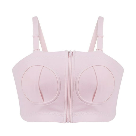 Estbridge ✪ Maternity Bra Hands-Free Pumping Bra  Nursing Bra  Wireless  Adjustable Zipper B