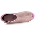thumbnail image 4 of Unique Bargains Women's Glitter Peep Toe Platform Block High Heel Boots, 4 of 6