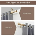 thumbnail image 5 of Heavy Curtain Rod,1 inch Long Curtain Rods for Windows 72 to 144 inch with Endcap and Premium Aluminum Brackets,Ceiling Mount Drapery Rods Outdoor Curtain Rod for Patio,Satin Nickel, 5 of 7