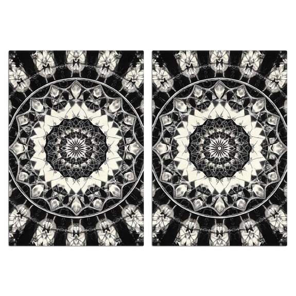 2 Pcs Funny Kitchen Towels,Black White Tie Dye Mandala Pattern Microfiber Dish Towels,Kitchen Tea Towels,Kitchen Towel Set (18" X 26")