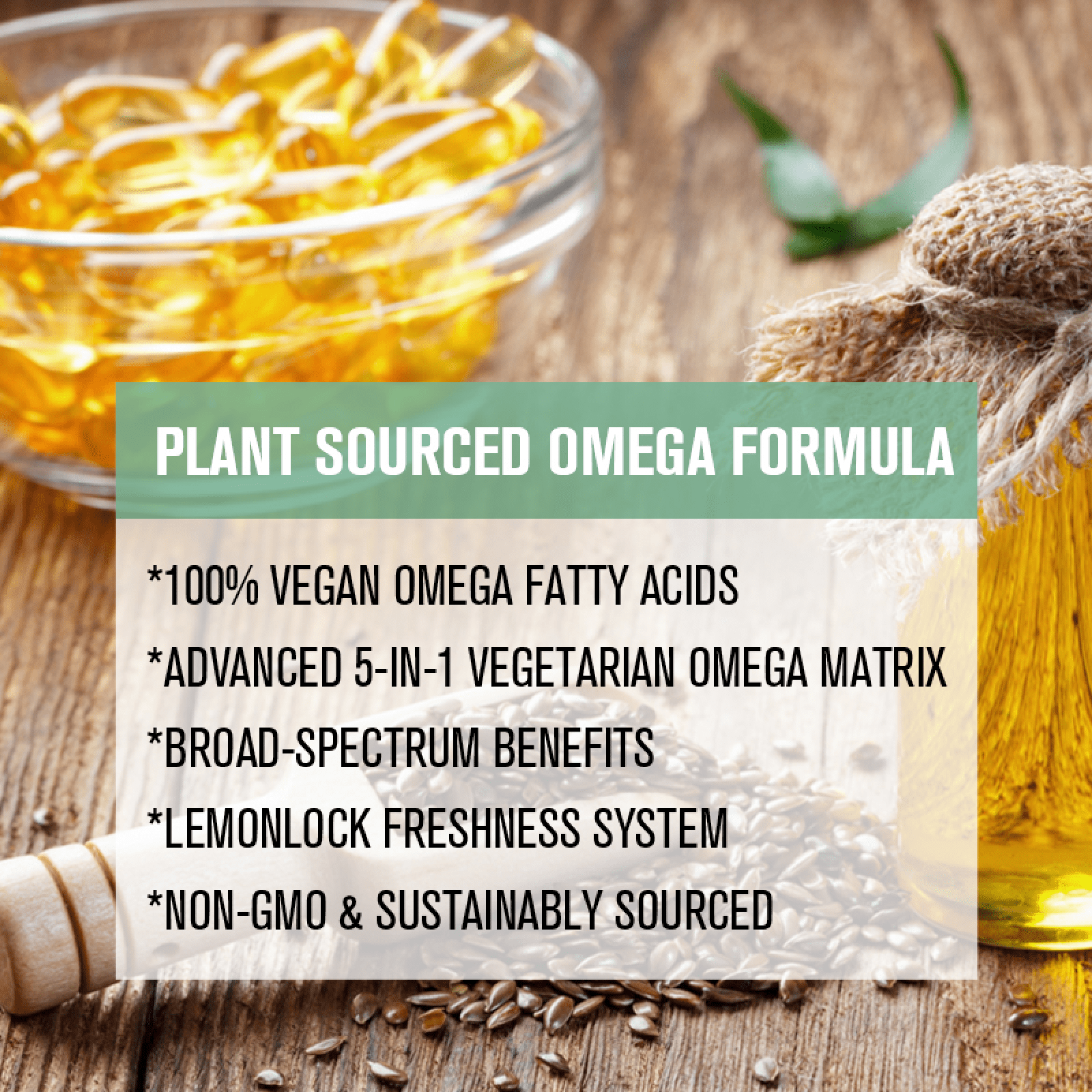 (2 Pack) Omega 3 6 9 Vegan Capsules | 5 in 1 Essential Fatty Acid Complex - 240 Count
