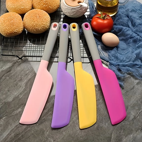 1pc Silicone Spatula - Heat-Resistant, Non-Stick & Soft Kitchen Tool For Cooking, Baking, Mixing, Stirring & Scraping, Durable & Easy To Clean, Essentia Cooking Utensil Ergonomic Handle Design F