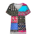 thumbnail image 5 of Youyipin Womens Tops Womens Print Shirt African Dashiki Short Sleeve V Neck Loose Tunic Tops Spring Tops For Women, 5 of 5
