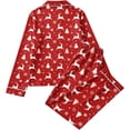 thumbnail image 6 of Enjoytime Women's Christmas Pajamas Print Button Down Long Sleeve Shirts Pants Sleepwear Sets Xmas Soft 2 Piece Plus Size Lounge Set, 6 of 6
