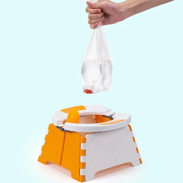 Asiento de entrenamiento para orinal plegable portátil ños y niñas, fácil de , para interiores y exteriores, múltiples funciones, naranja BLESIY Inodoro plegable