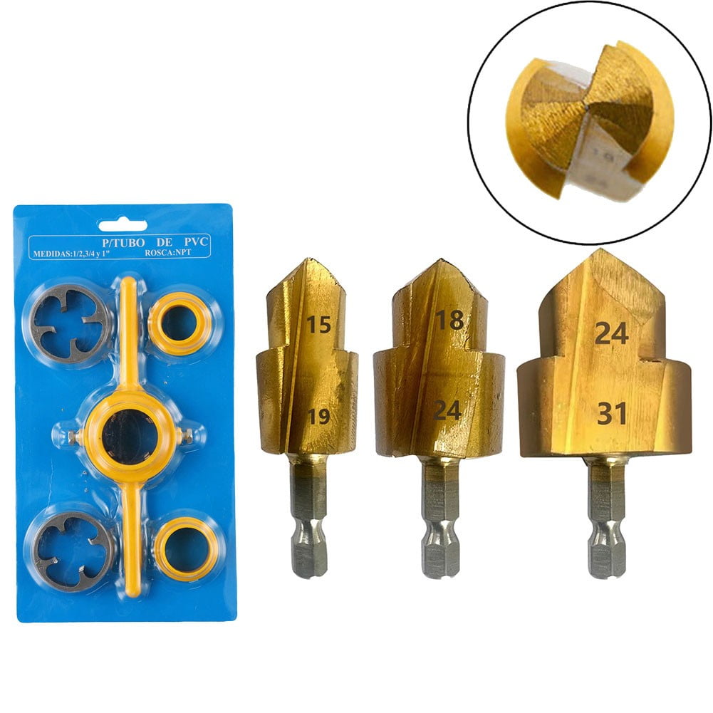 PPR Riser Step Drill Bit Set for PVC Pipe Thread Making Tools