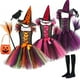 thumbnail image 2 of Disfraz de bruja con sombrero para niña, disfraz de Carnaval de fantasía, ropa de fiesta para niños, vestido de tutú esponjoso, actuación escolar, 2024, 2 of 5