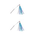 thumbnail image 1 of QualitChoice Cat Teaser Stick Lightweight Portable Cats Toy Reusable Shinny Exercise Exquisite Waterproof Pets Interactive Sticks Blue 2PCS, 1 of 6