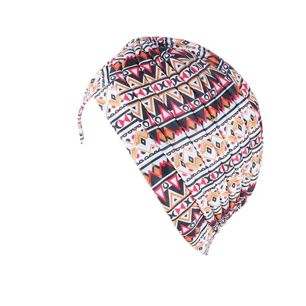 Qarigey Gorros de turbante con nudo preatado para mantener el calor, diadema multiusos, accesorios para mujer, gorros para dormir, gorro elástico de Sombreros patrón de triángulo Qarigey AP010931-04