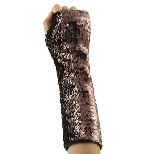 RXMEKW Gants Sans Doigts pour Femmes, Gants à Paillettes pour Fille Aguichant