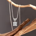 thumbnail image 3 of Lab Diamond Dangling Pendant Necklace For Women | 4 Carat IGI Certified Princess Shape | Carina Two Stone Lab Diamond Pendant In 18K White Gold | FG-VS1-VS2 Quality | Friendly Diamonds, 3 of 6