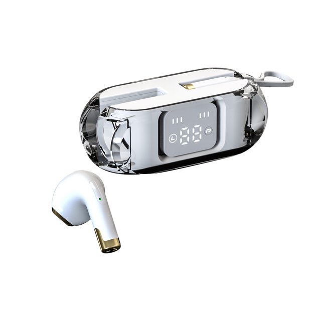 Auriculares inalámbricos Bluetooth con pantalla Digital IPX4 impermeables BT 5,2 auriculares estéreo inalámbricos transparentes