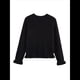 thumbnail image 2 of Suéter Tipo Cárdigan Corto para Mujer, Moderno, con Cuello Redondo, Volantes, Larga, Botones, Prendas de Punto. Negro L, 2 of 6