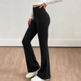 thumbnail image 4 of BXJX Girls Yoga Leggings, Slim High Stretch Sports Elastic Waist Flare Pants Black Size 14-15 T, 4 of 8