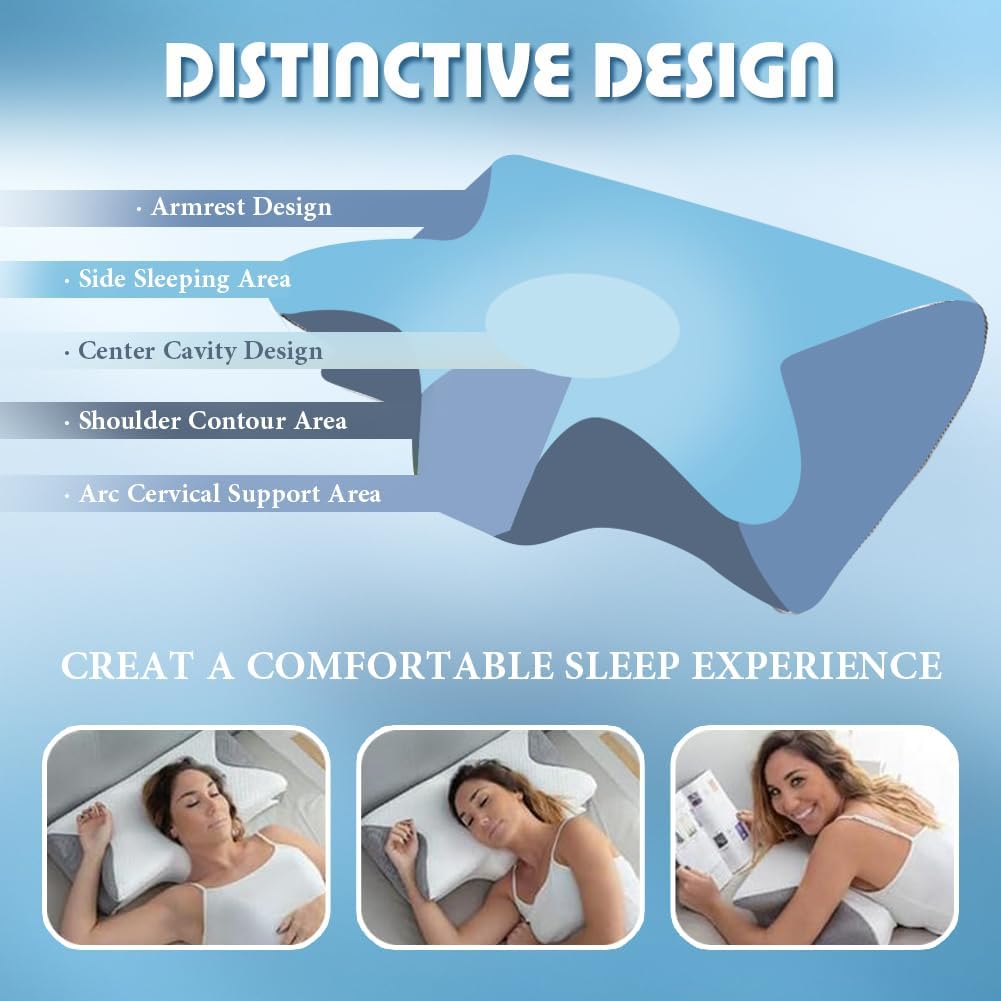 Airway Pro Sleep Apnea Pillow, Airway Pro Cervical Pillow - All-Night Neck Support, Ergonomic Pillows for All Sleeping Positions, for Neck Pain Relief, Breathable and Not Stuffy, Improve Sleep