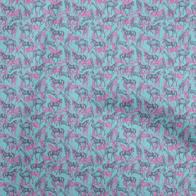 oneOone Polyester Spandex Turquoise Blue2 Fabric Print Sewing Material Print Fabric By The Yard 56 Inch Wide