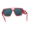 thumbnail image 4 of Thin Plastic Geometric Squared Racer Sunglasses Red Red Mirror, 4 of 4